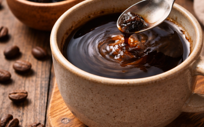 mélange shilajit dans café