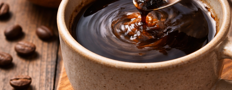 mélange shilajit dans café