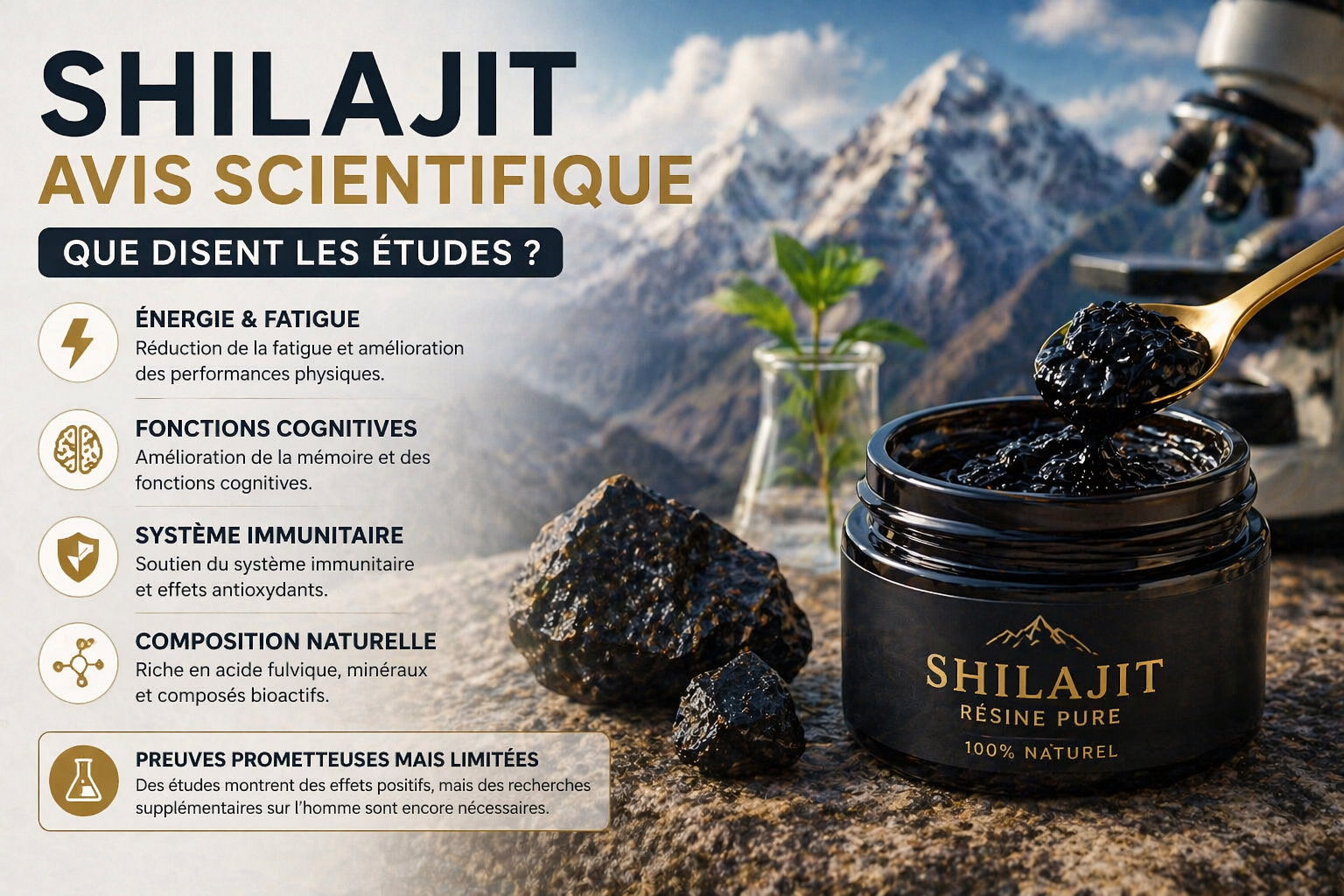 shilajit avis scientifique etudes effets