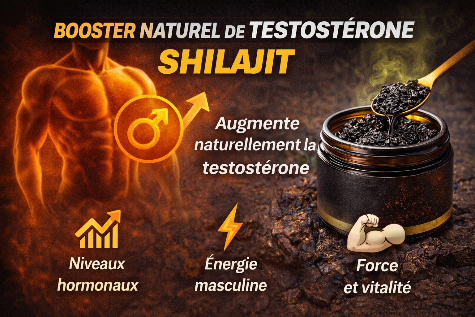Shilajit testosterone booster naturel homme